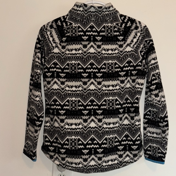 T by Talbots Half Zip Geo Print Fleece Pullover Kangaroo🦘Pocket, Size P - Picture 4 of 15